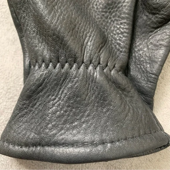 VINTAGE DEERSKIN BLACK LEATHER GLOVES LADIES SZ 6 MADE IN USA Luxury Leather - Picture 5 of 11